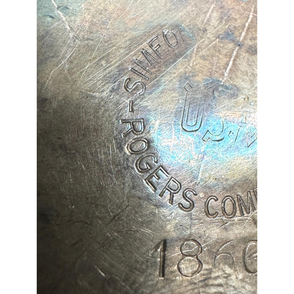 Vintage 1860 Simeon L George H- by Rogers Company Double Handle Pewter Canister