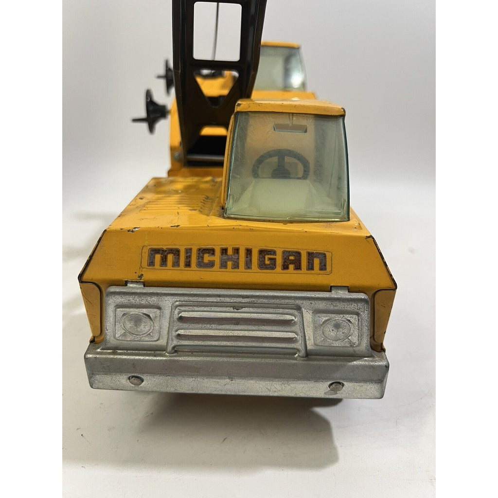 VINTAGE NYLINT PRESSED STEEL JUMBO MICHIGAN CRANE AIR BRAKES TRUCK SHOVEL METAL