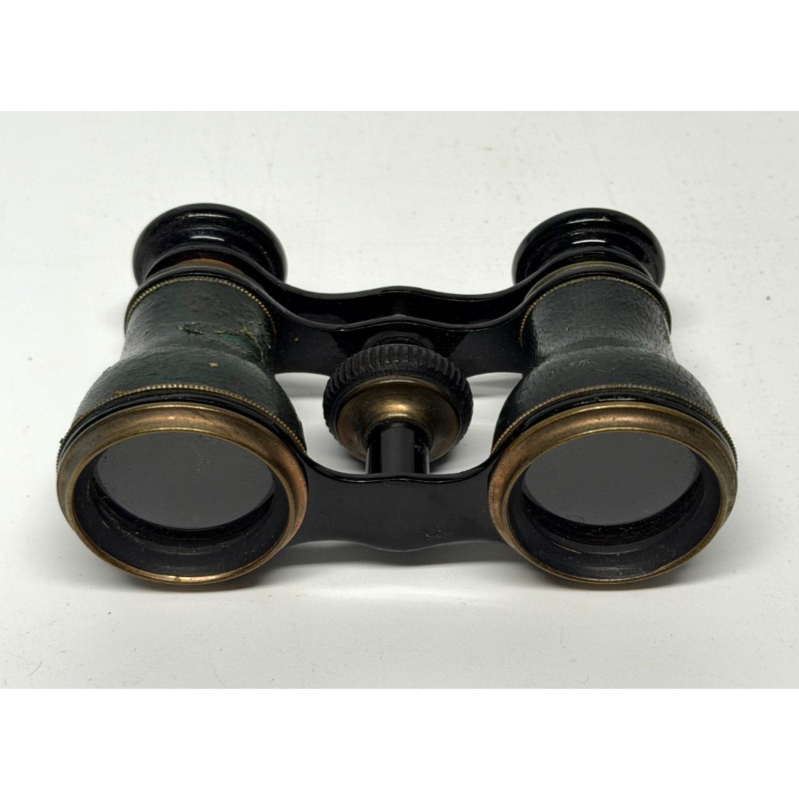 Vintage Opera Glasses Theater Binoculars Black Brass Leather Antique