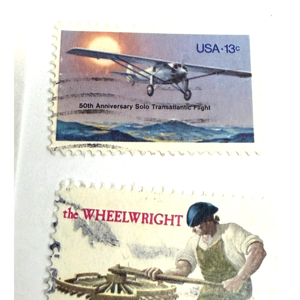 Vintage 1977 COMMEMORATIVE SET OF 8 U.S. POSTAGE STAMPS