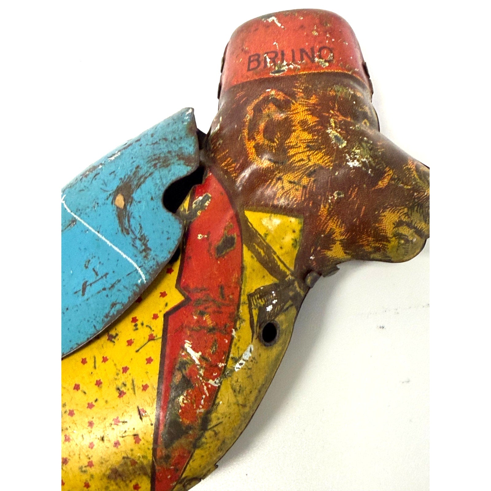 Vintage 1930s Lindstrom Bill Climbing Monkey Tin Toy Body FOR PARTS Missing Arms