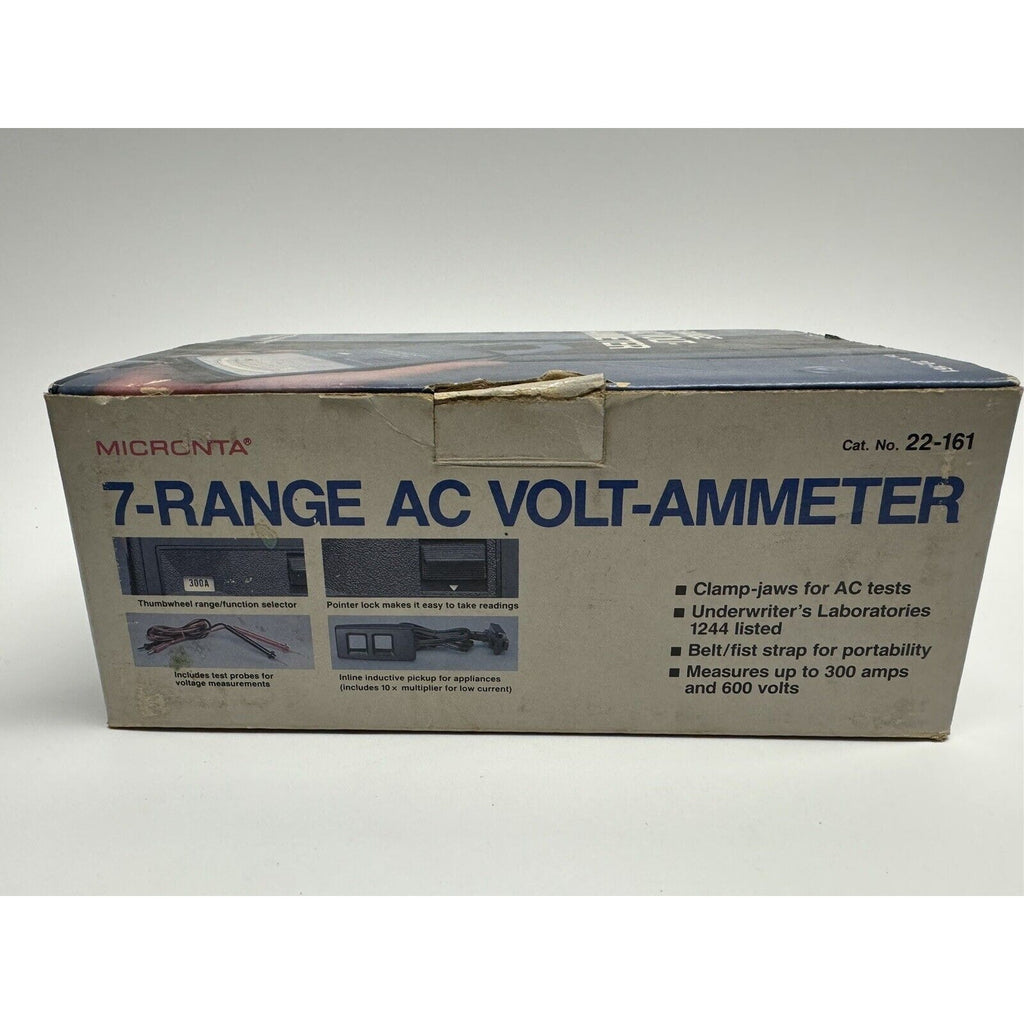VINTAGE Micronta NOS AC V-A Clamp METER 22-161 W/ Inductive Pick Up Multiplier