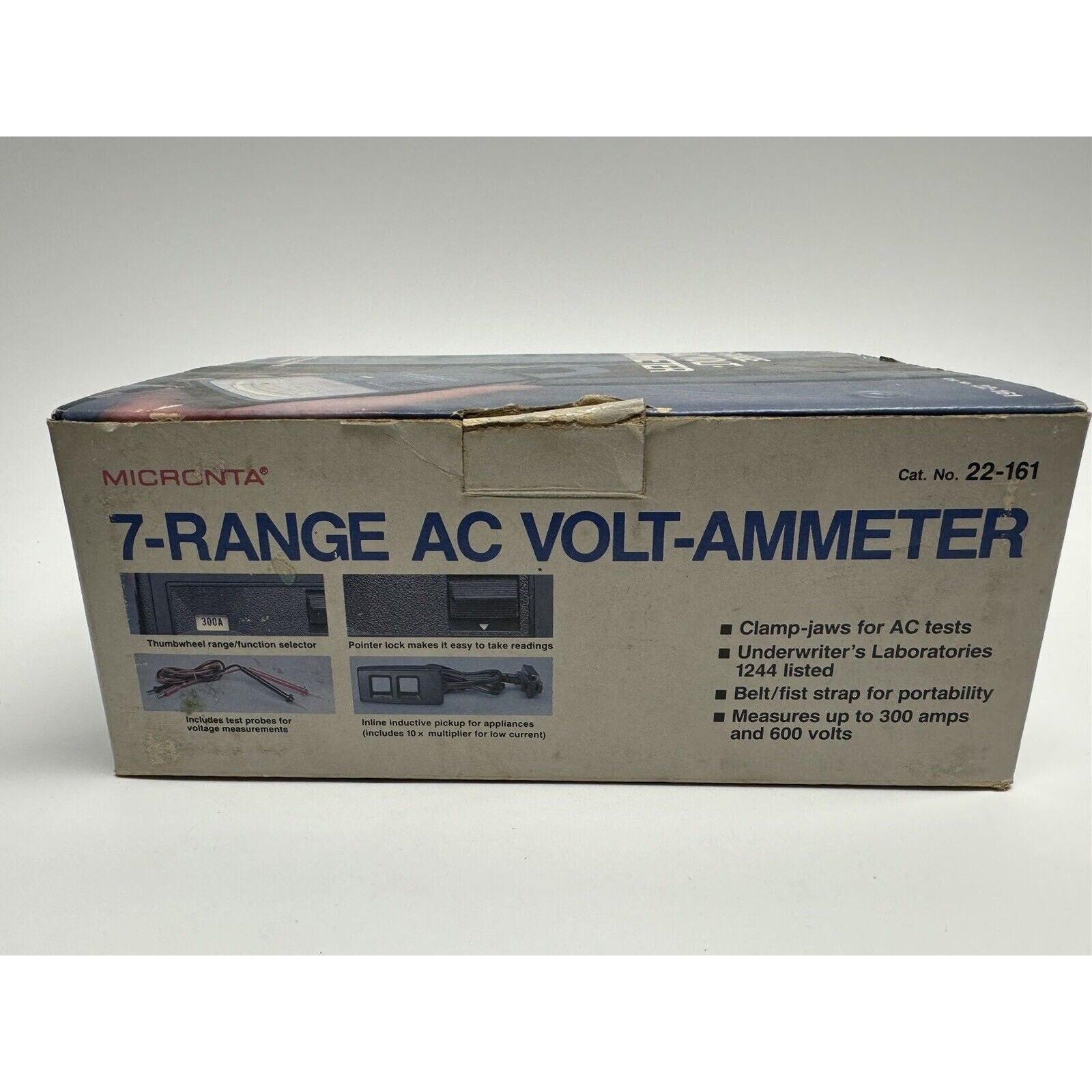 VINTAGE Micronta NOS AC V-A Clamp METER 22-161 W/ Inductive Pick Up Multiplier
