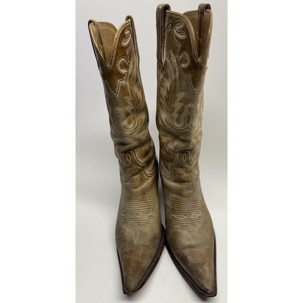 VTG Charlie 1 Horse by Lucchese Western Boots 4565 7 1/2 B Calf Leather Brazil