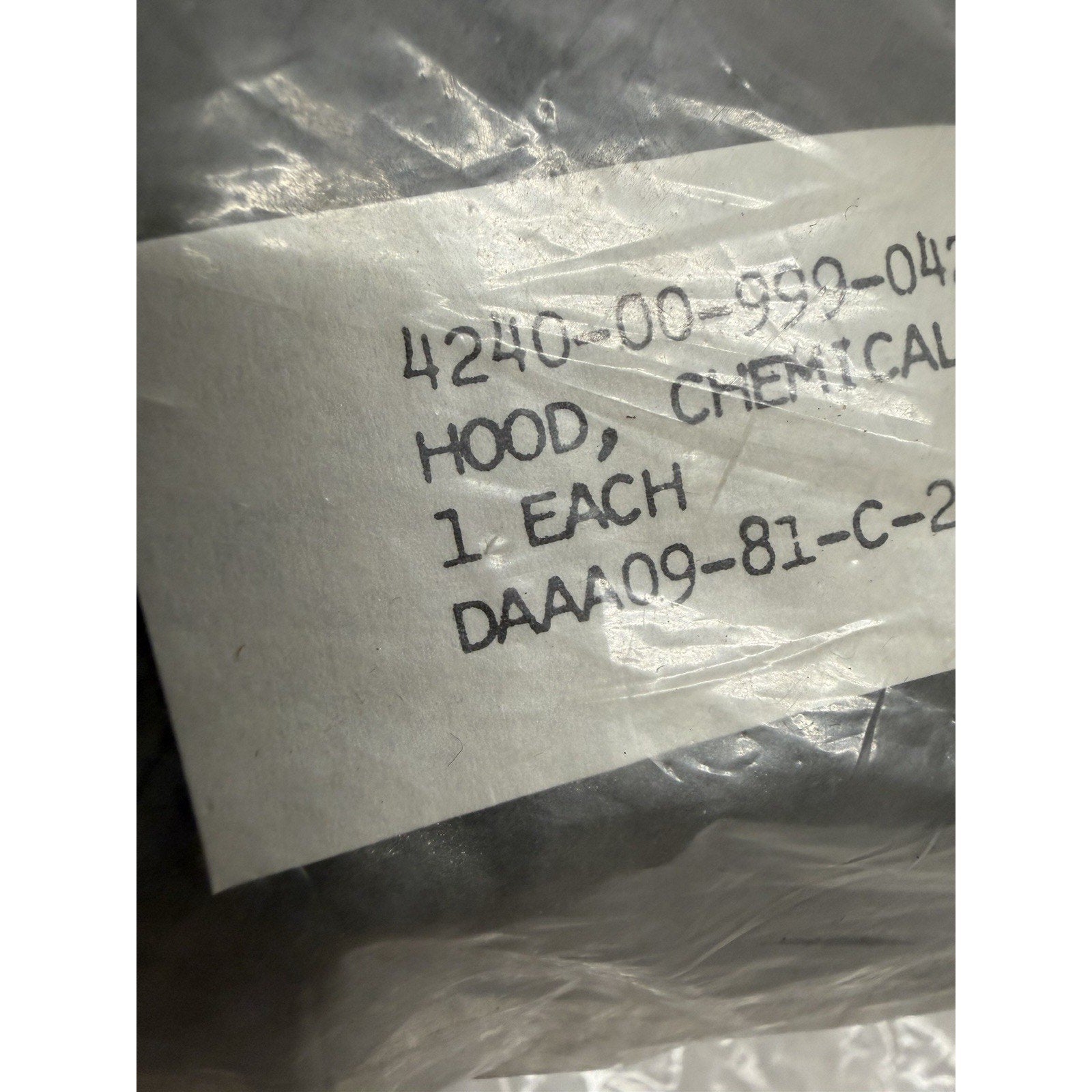 Vintage NEW SEALED Military Chemical Biological Mask Hood 4240-00-999-0420 M6A2