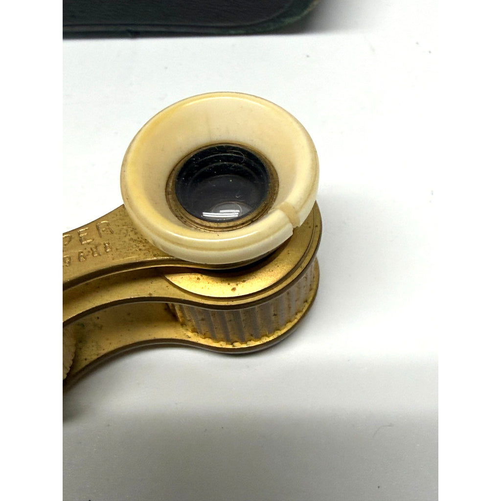 Vintage Askania Werke Berlin Opera Glasses Brass Theater Binoculars w/ Case