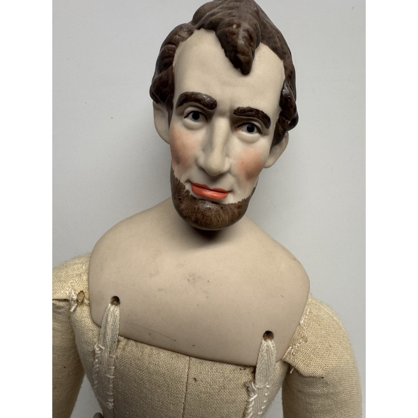 Vintage Kaiser Chicago Porcelain Doll Abraham Lincoln With Stand 16"
