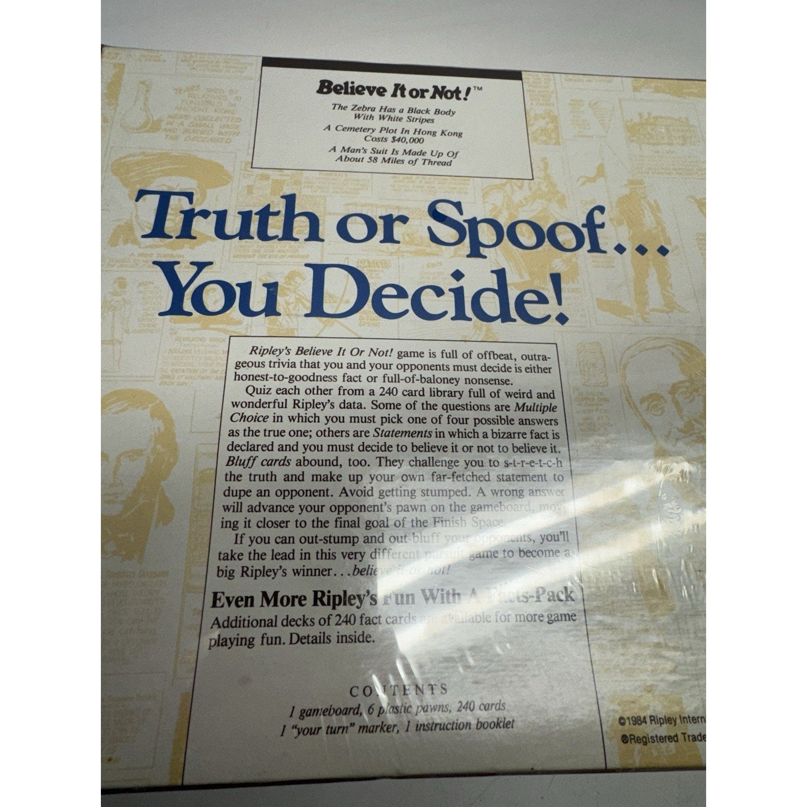 Vintage FACTORY SEALED 1984 Ripley's Believe It Or Not-Board Game