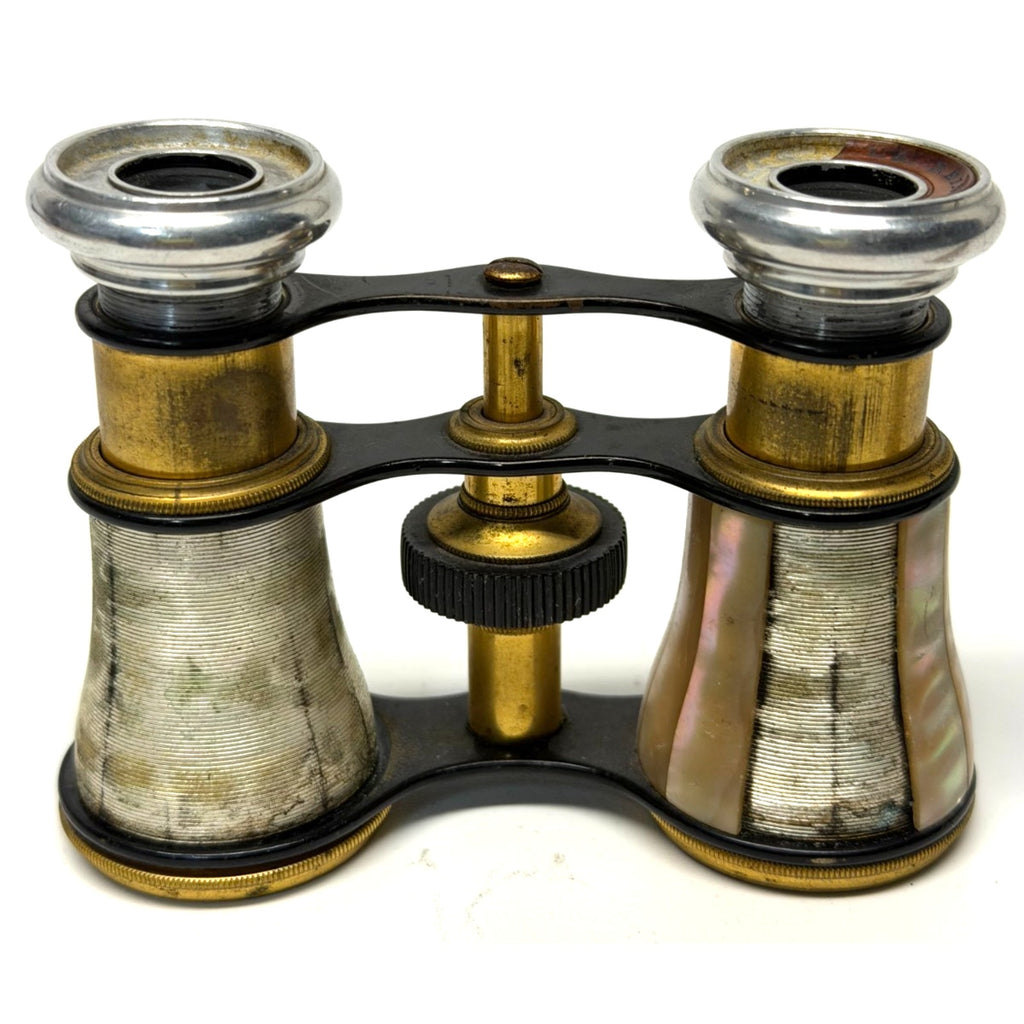 Antique Mother of Pearl Opera Glasses Brass Theater Binoculars Vintage
