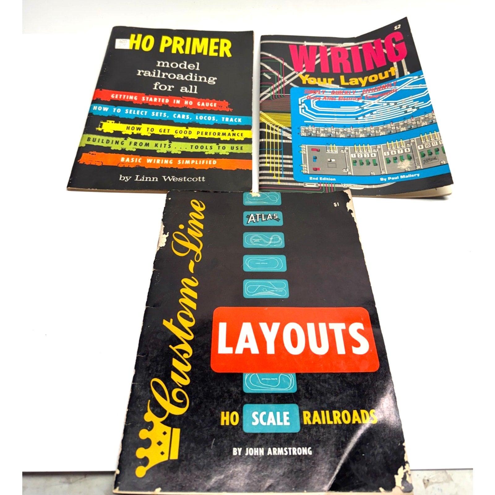 Vintage HO Scale Lot of 3 Books: Atlas Layouts, HO Primer, Wiring Your Layout