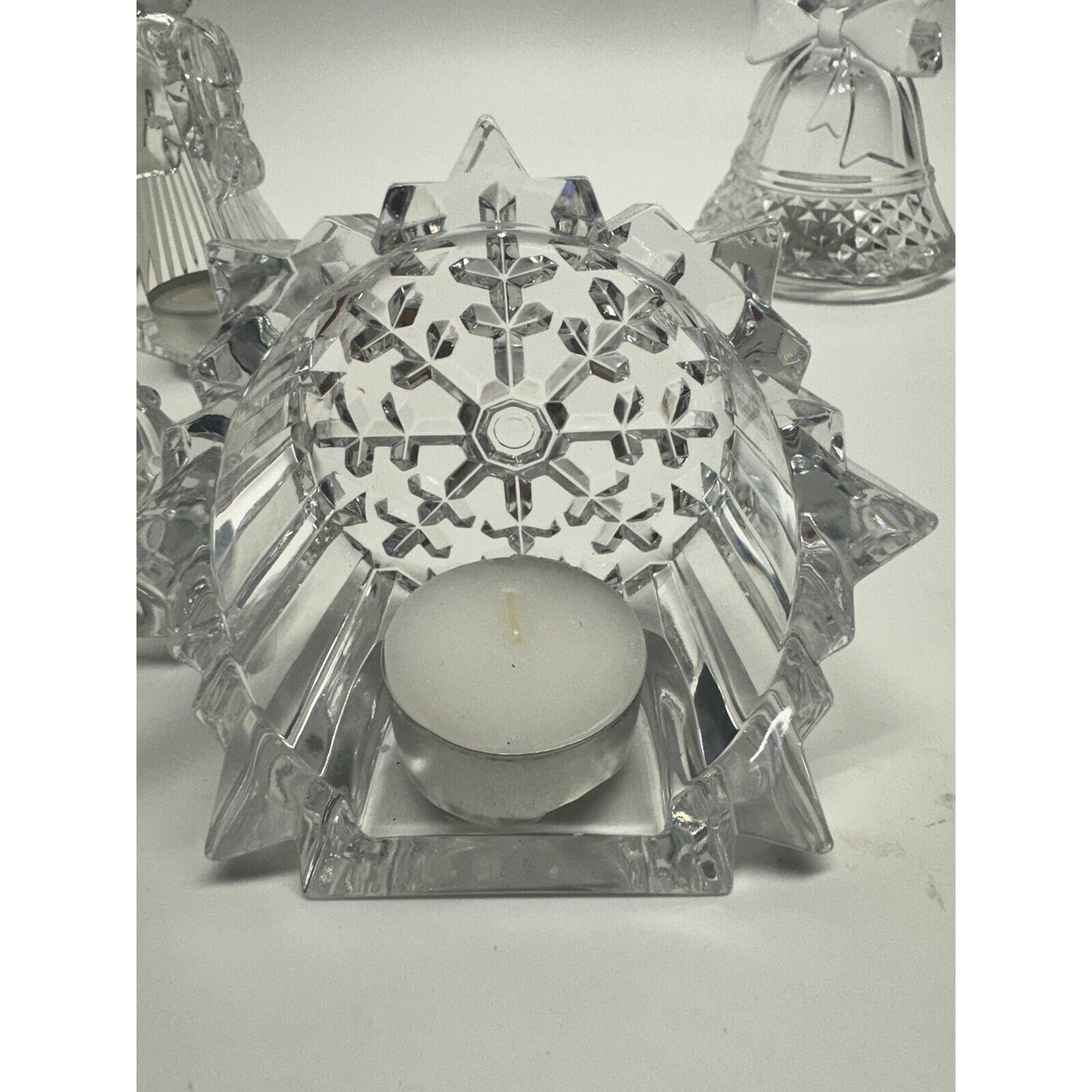 VINTAGE NEW Cristal DArques Christmas Luminaries Candle Holder Made in France