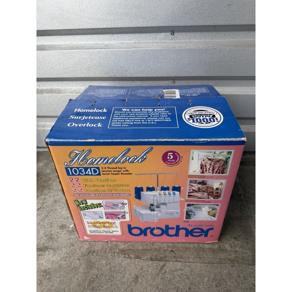 VINTAGE SEALED Brother 1034D 3/4 Lay-In Thread Sewing Serger Overlock Machine