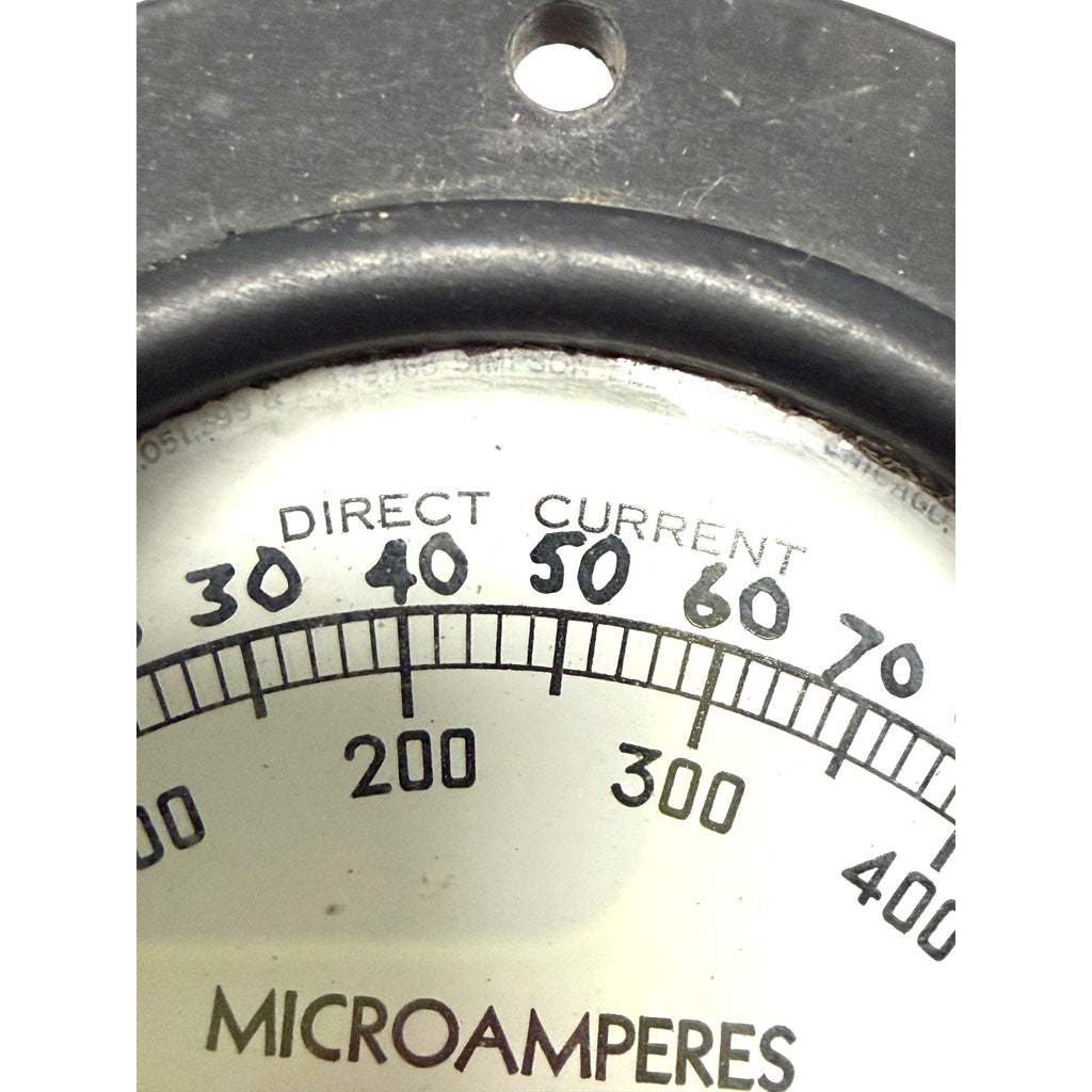Vintage Simpson DC Microamperes Panel Meter Gauge 0-100 0-500 uA Analog Round Fa