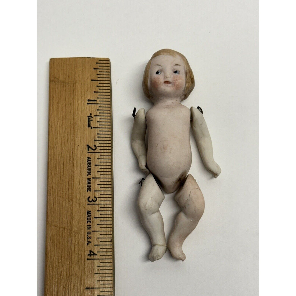 VINTAGE German Jointed Miniature Dolls Painted Bisque 9307 3/10 Boy 4"