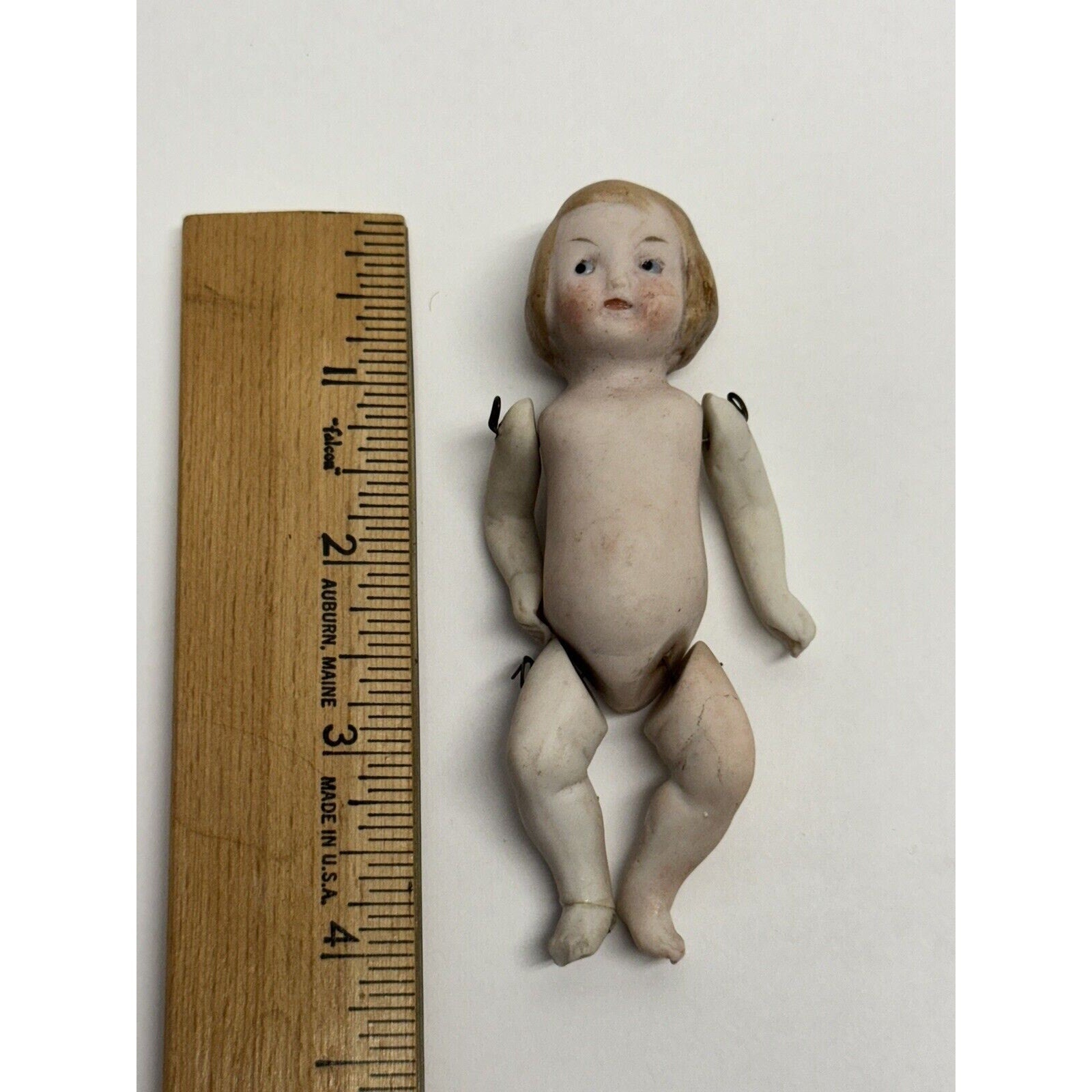 VINTAGE German Jointed Miniature Dolls Painted Bisque 9307 3/10 Boy 4"