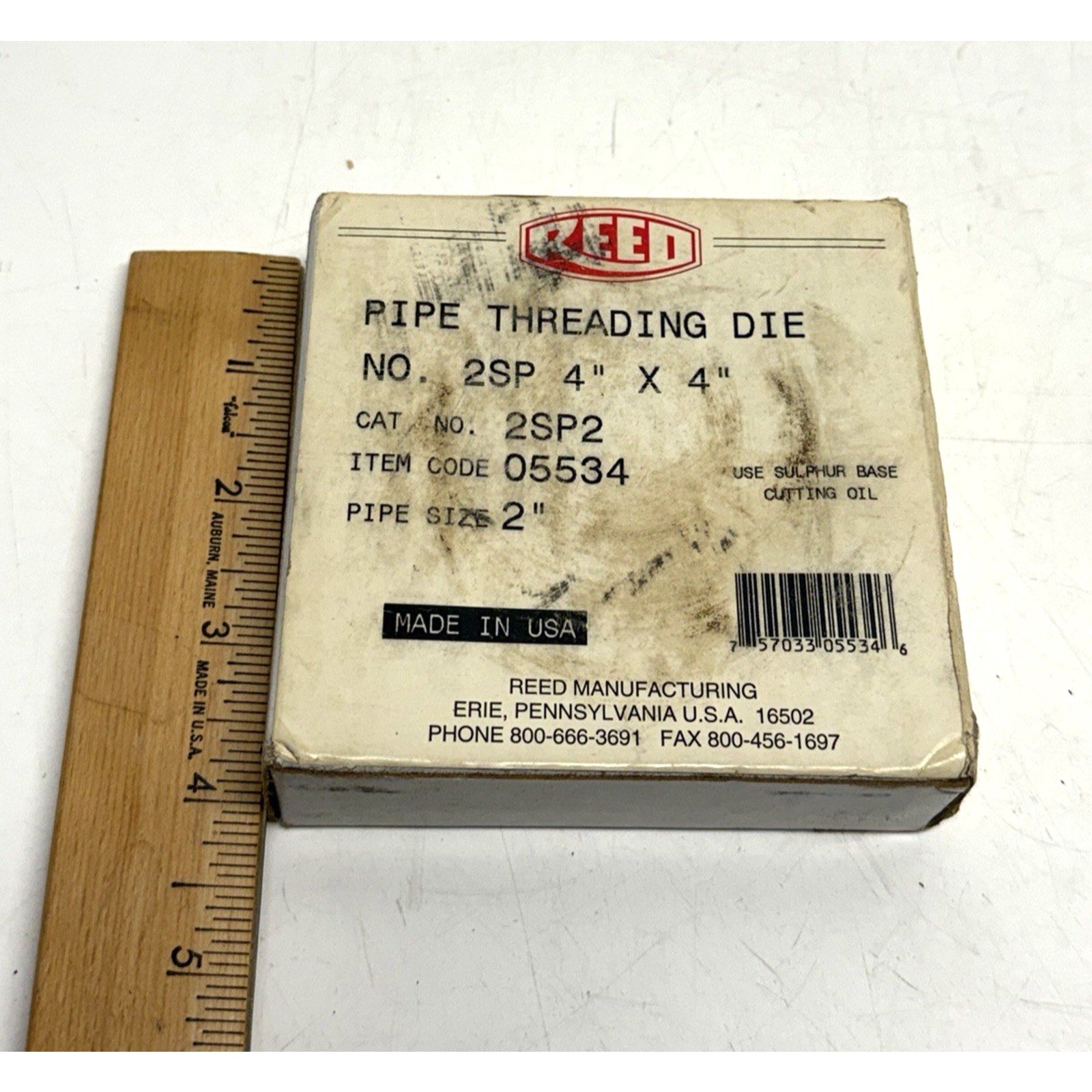 VINTAGE NOS Reed 2SP2 For 2" Pipe Threading Die 4" X 4" Steel & Stainless 05534