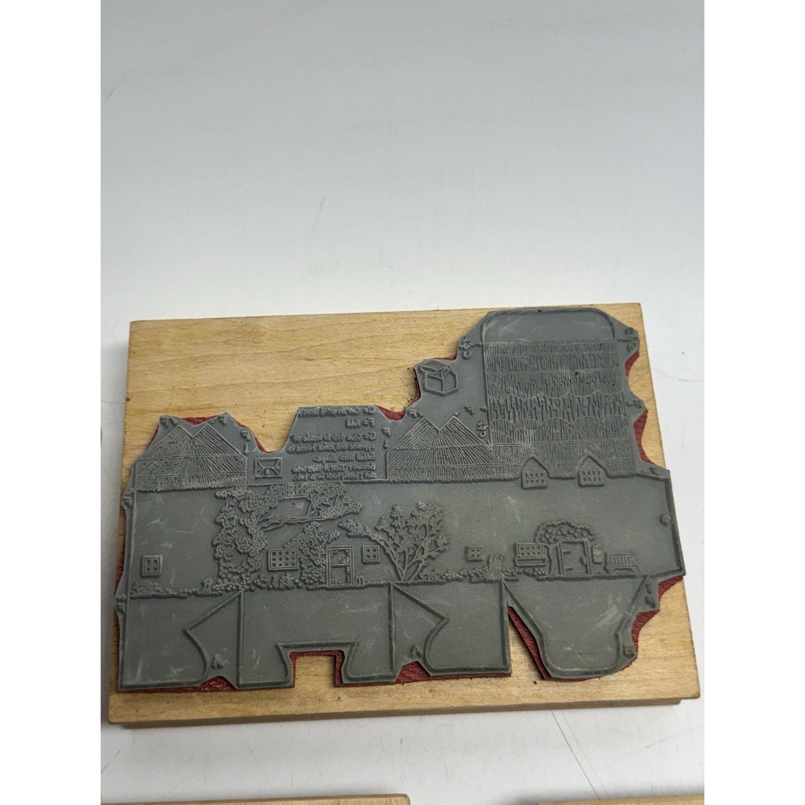 Vintage Lot of 5 NOS Wood Mount Rubber Stamp Land Scape, Rabbits and More