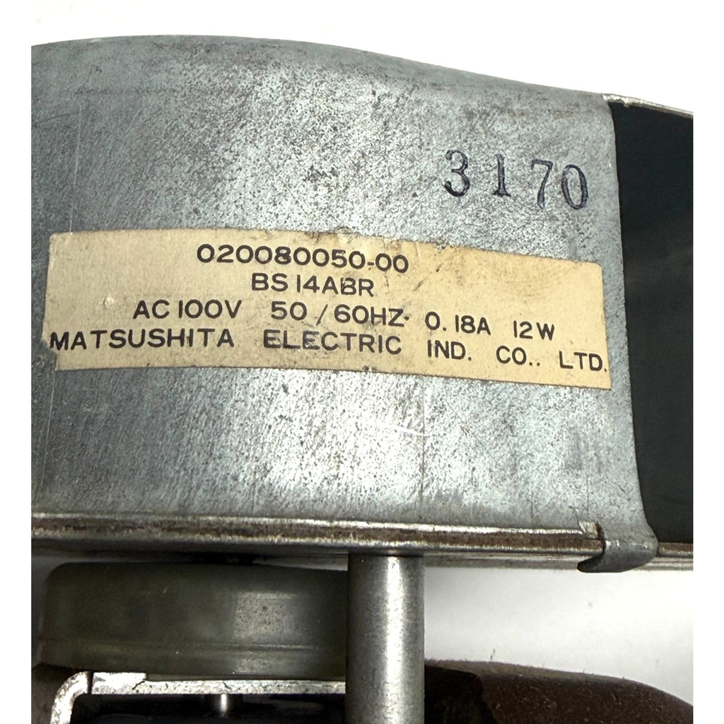 Vintage Matsushita Electric fan motor 020080050-00 BS 14ABR.