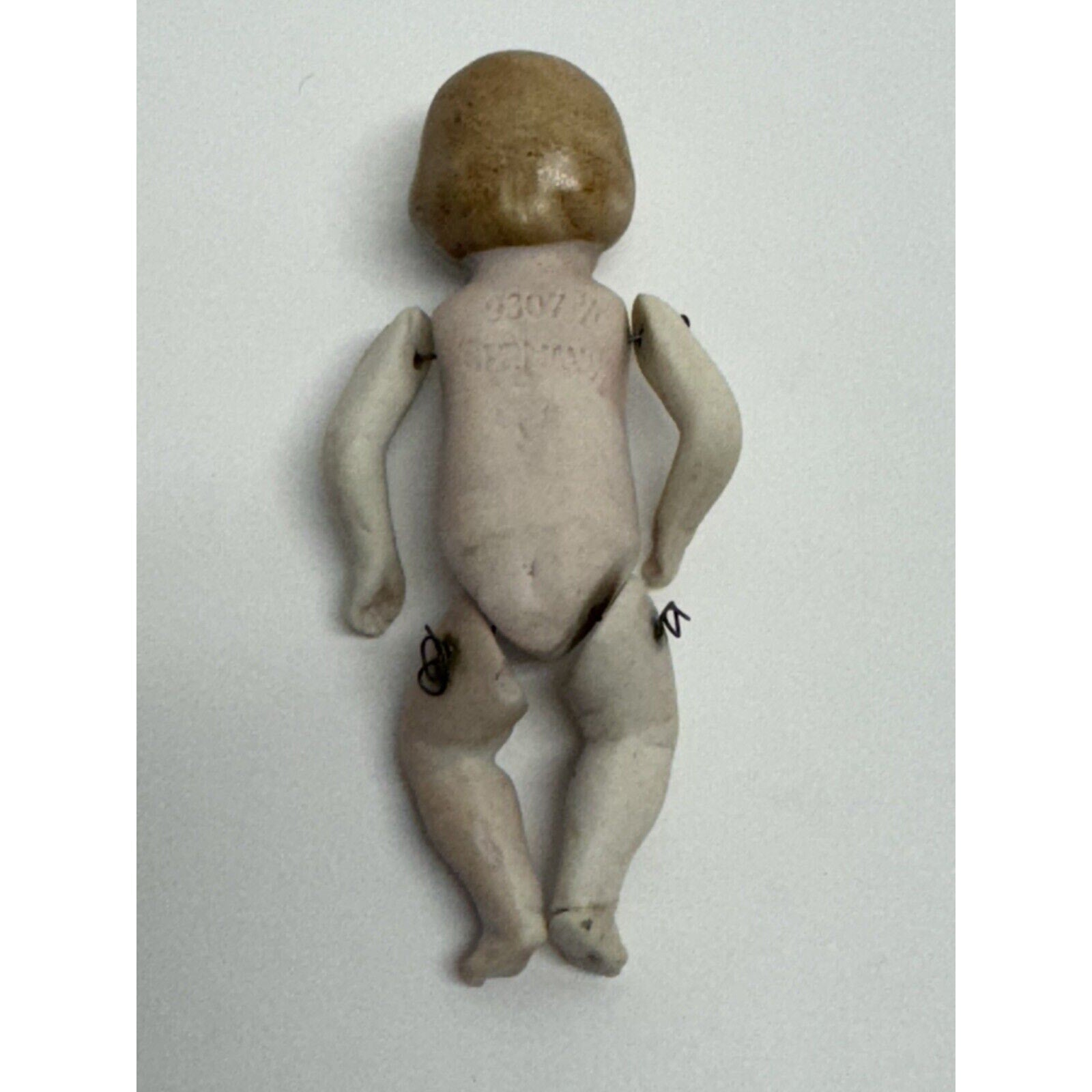 VINTAGE German Jointed Miniature Dolls Painted Bisque 9307 3/10 Boy 4"