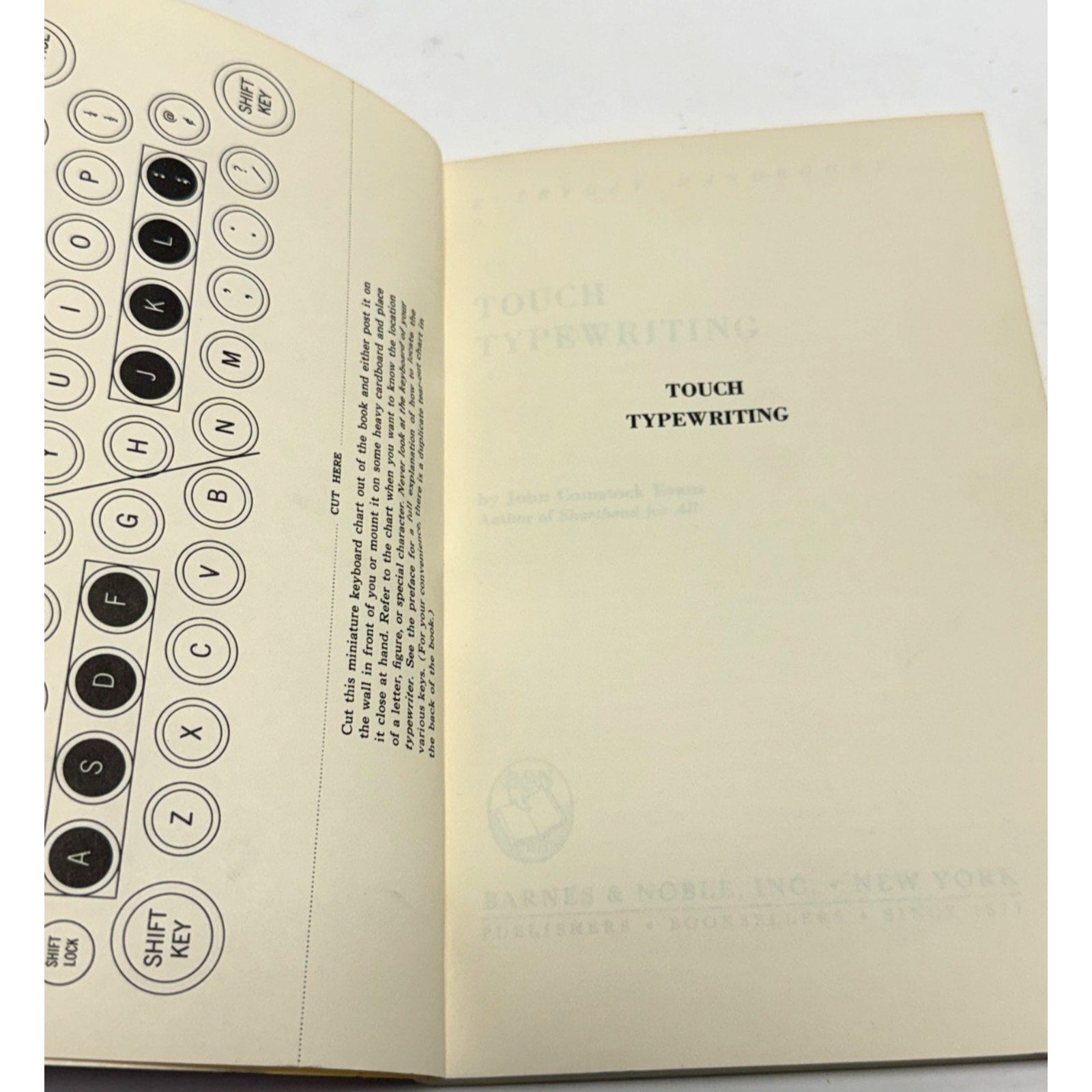 VTG Touch Typewriting John C. Evans 1960 Complete Course For Self Instruction