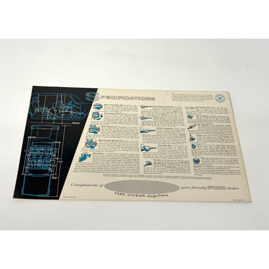 Vintage 1960 Ford Car Sales Brochure Galaxie Fairlane Starliner Sunliner