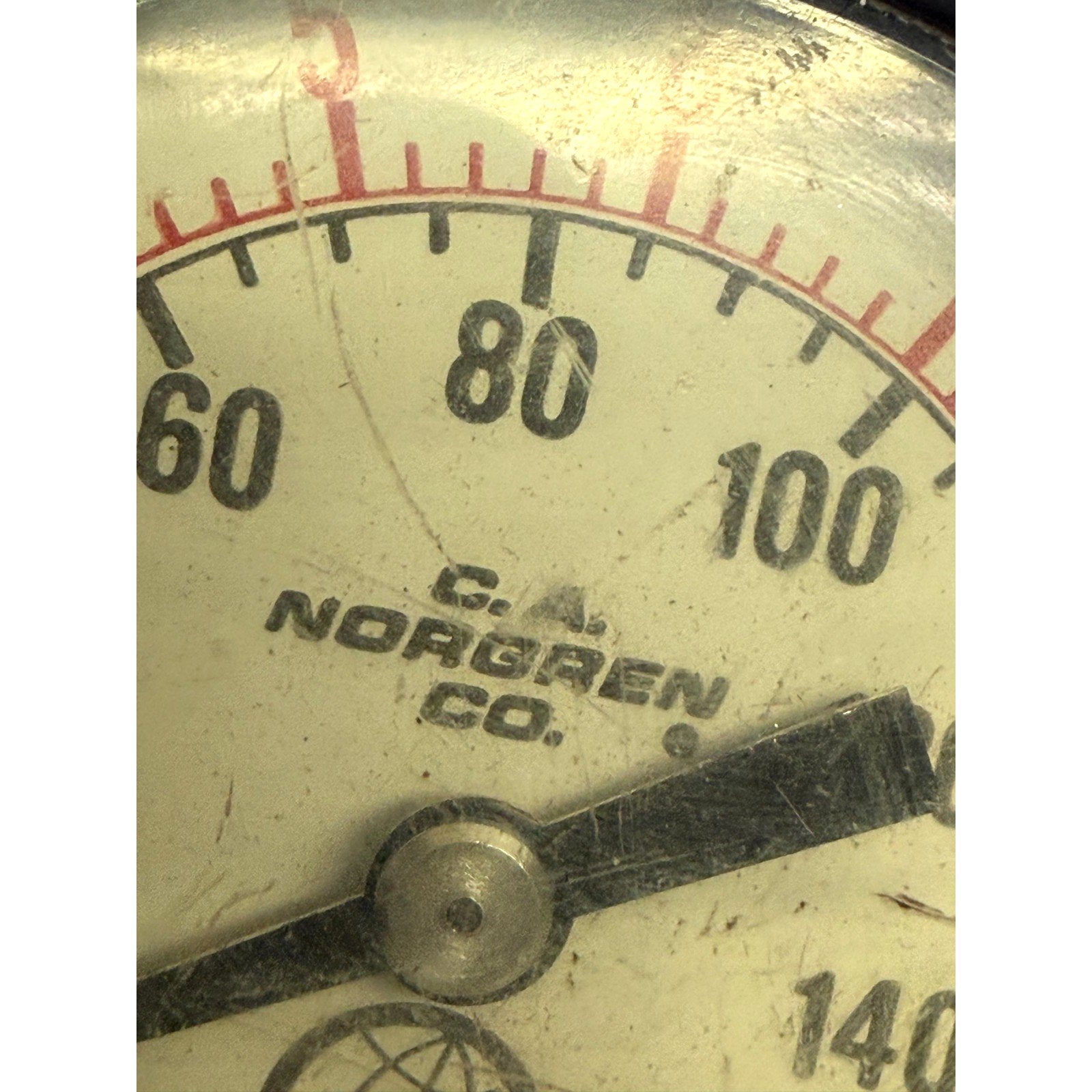 Vintage C.A. Norgren Pressure PSI Gauge 0-160 Pounds & Kilograms
