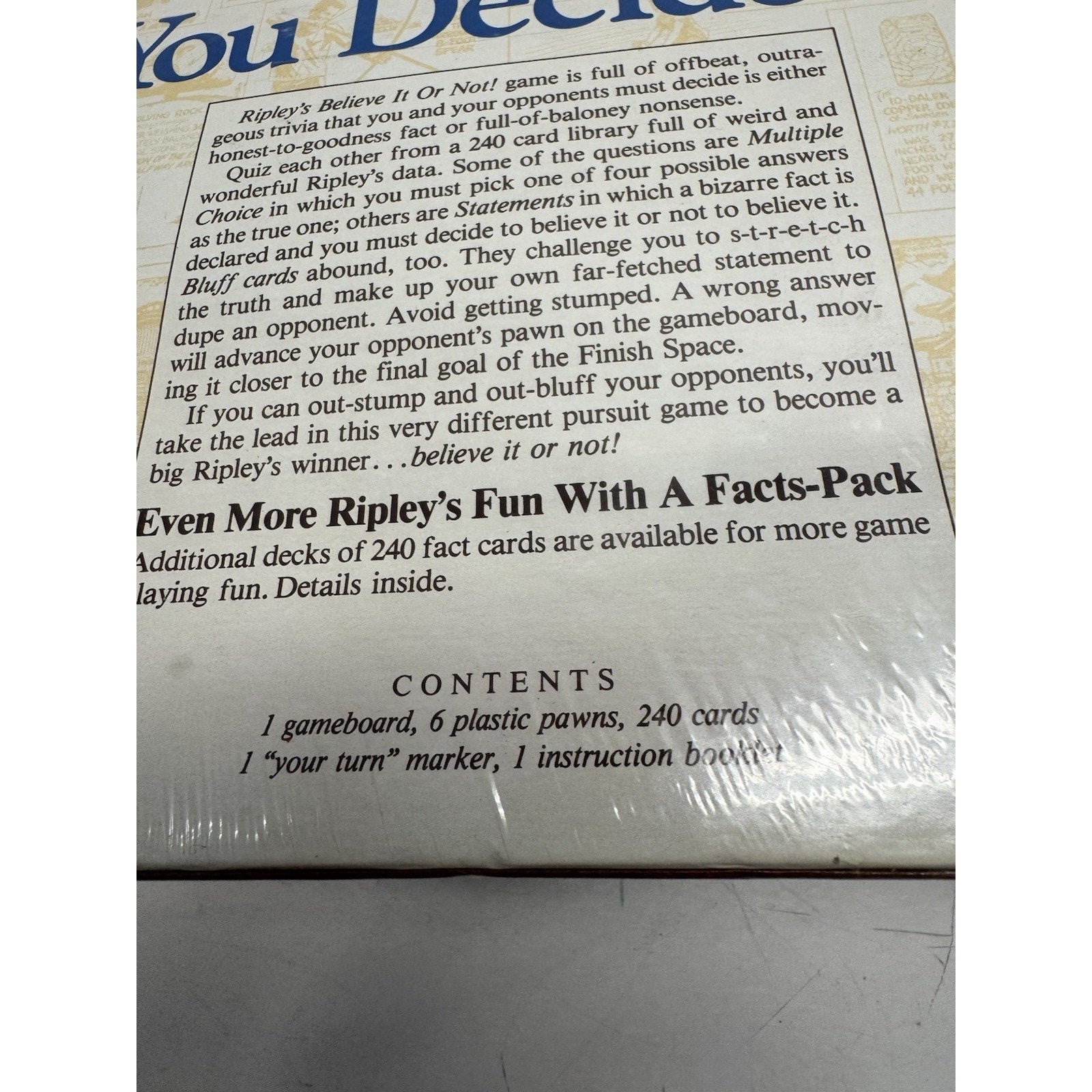 Vintage FACTORY SEALED 1984 Ripley's Believe It Or Not-Board Game