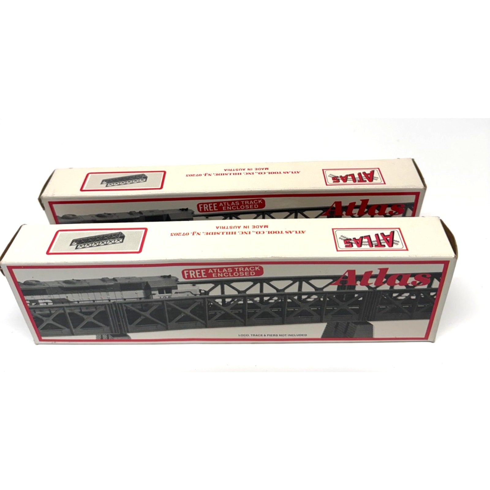 Lot of 2 Vintage Atlas HO Scale Nickel Silver Pony Truss Bridge Building Kit NIB