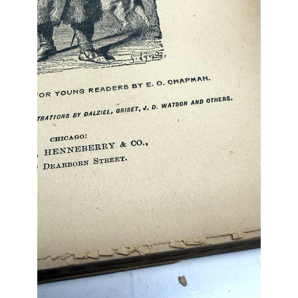 Vintage 1887 Book ROBINSON CRUSOE DE FOE ILLUSTRATED Worthington