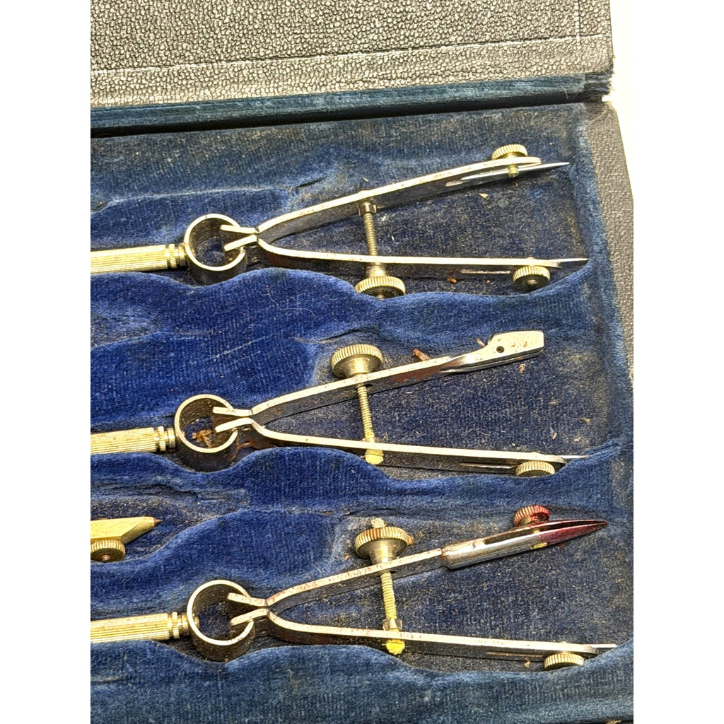 Vintage Dietzgen PREP Drafting Tool Set - Drawing Instruments w/ Case - 9pc