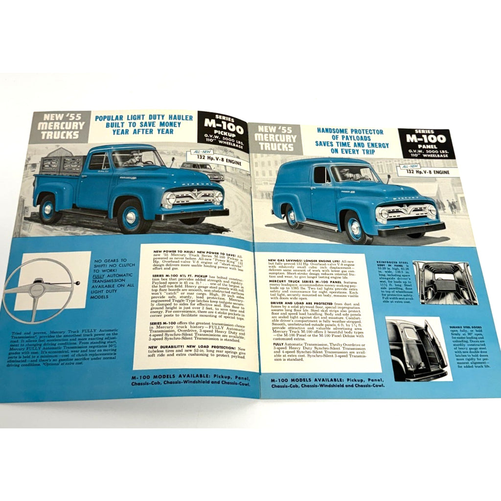 Vtg 1955 Ford Mercury Truck M-100 M-250 M-350 Vintage Canada Sales Brochure