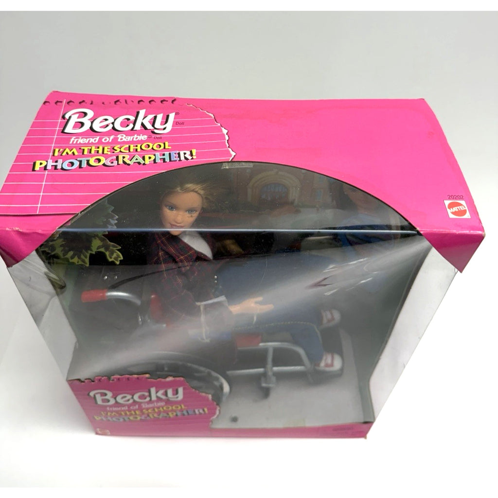 VTG 1998 Becky Friend Of Barbie School Photographer Doll Wheelchair Handicap
