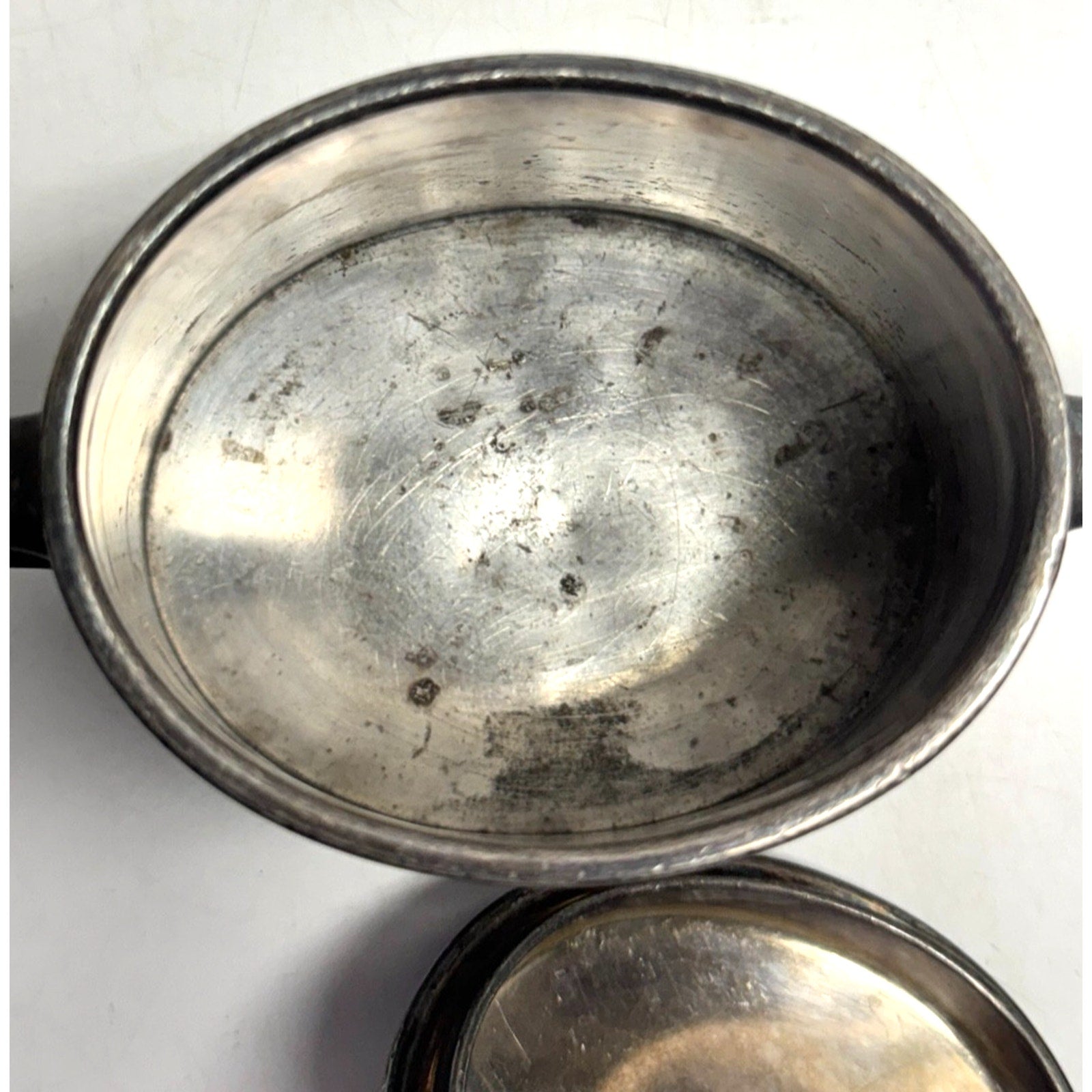 Vintage 1860 Simeon L George H- by Rogers Company Double Handle Pewter Canister