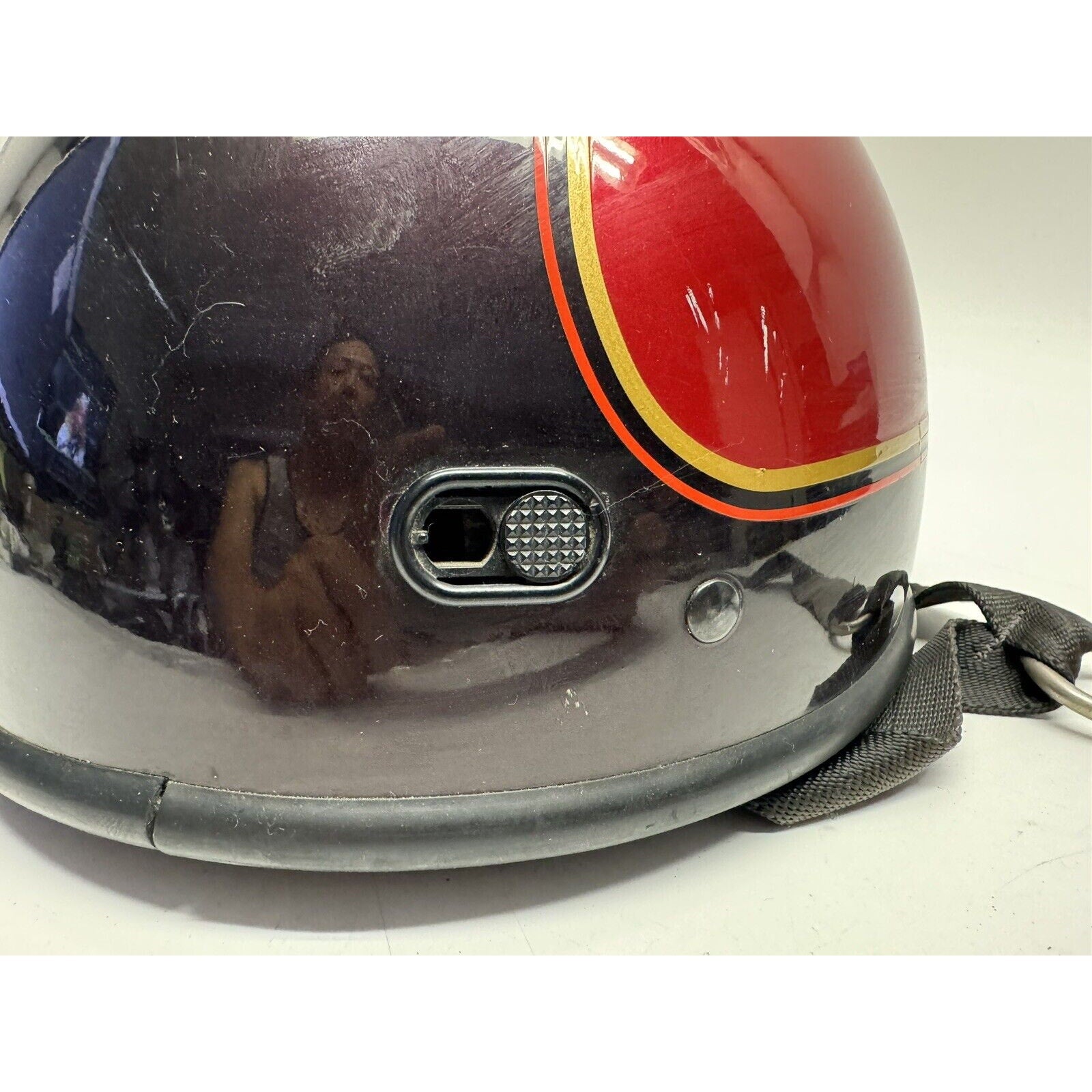 VINTAGE RARE RED/BROWN Harley Davidson Bell Motorcycle Helmet