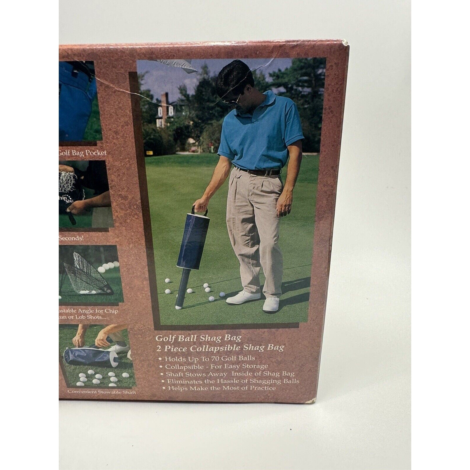 VINTAGE NEW Club Champ Chip n' Shag Combo w/ Chipping Net & Collapsible Shag Bag