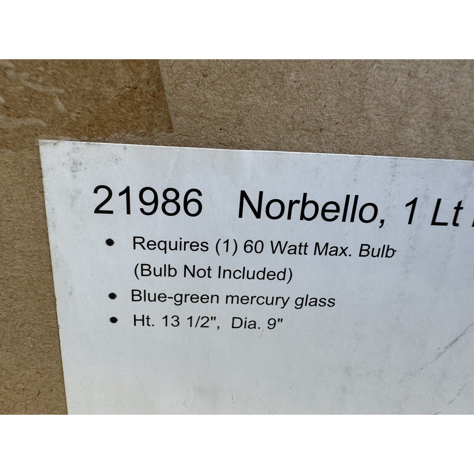 FACTORY SEALED NOS Uttermost Norbello 1 Light Mini Pendant (21986)