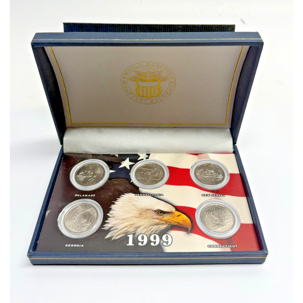 Vtg 1999 Mint State Quarter Collection 5-Coin Set World Reserve MonetaryExchange