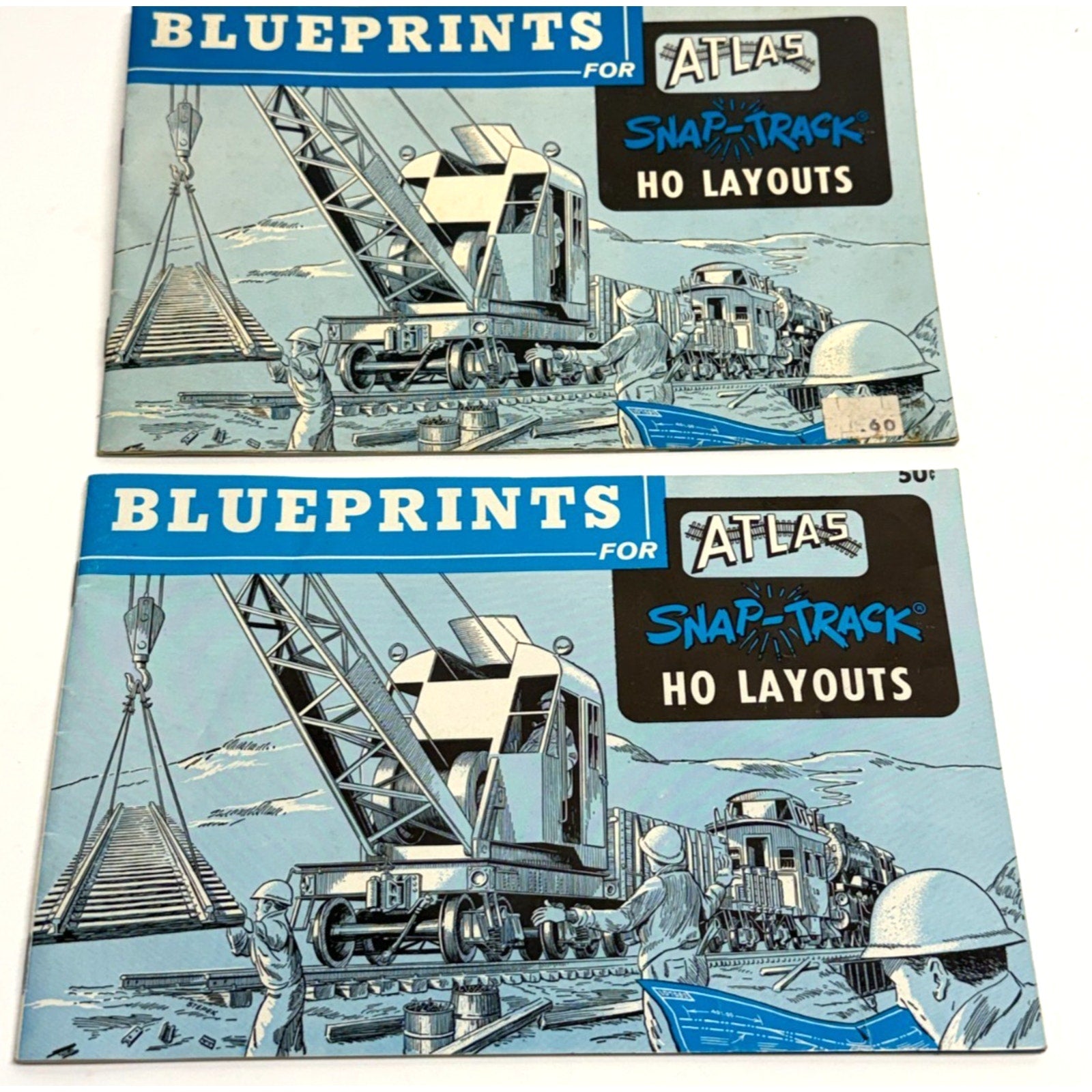 Vintage Lot of 2 Blueprints For Atlas Snap Track HO Layouts