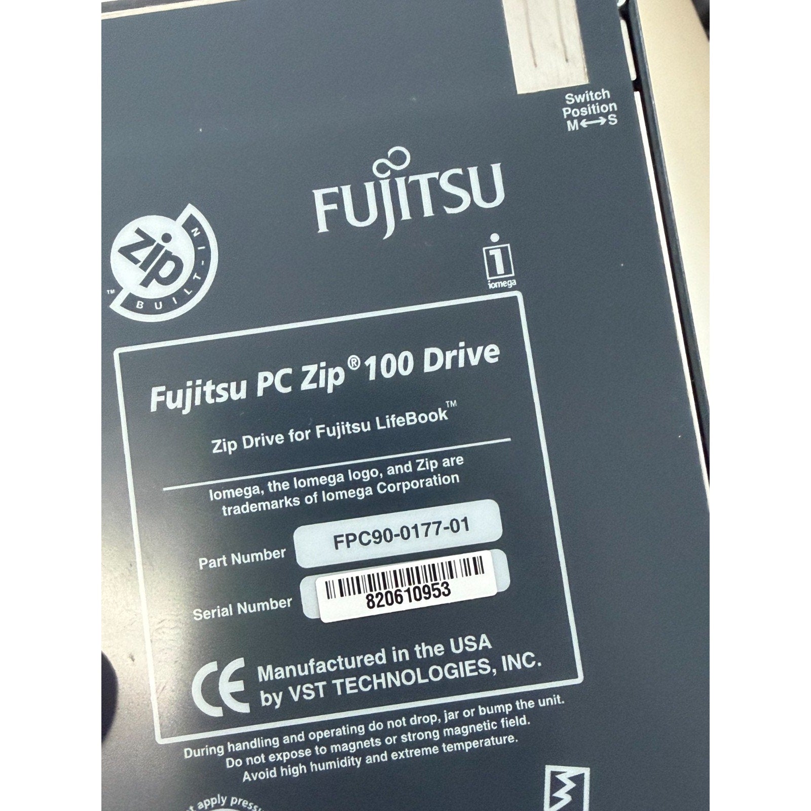 Vintage Fujitsu PC Zip 100 Drive FPC90-0177-01 FPC44-0515-01 LifeBook Laptop VST