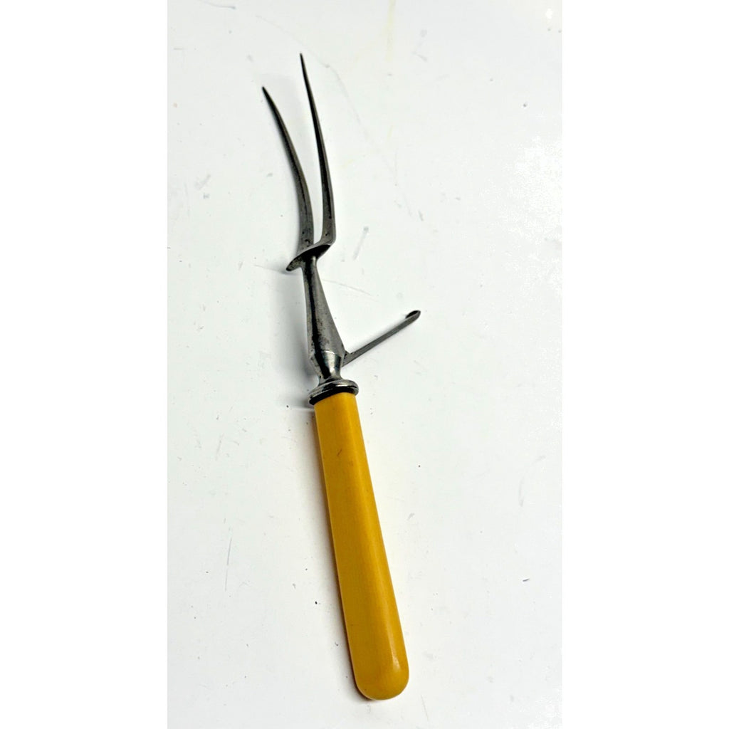 Vintage '20's Kickstand Serving Fork with Trim & Bakelite Handle 10"