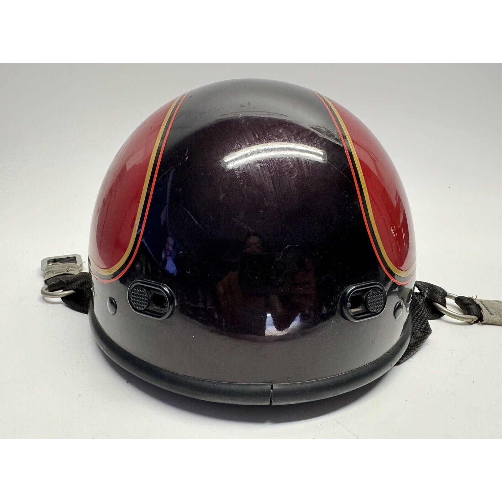VINTAGE RARE RED/BROWN Harley Davidson Bell Motorcycle Helmet