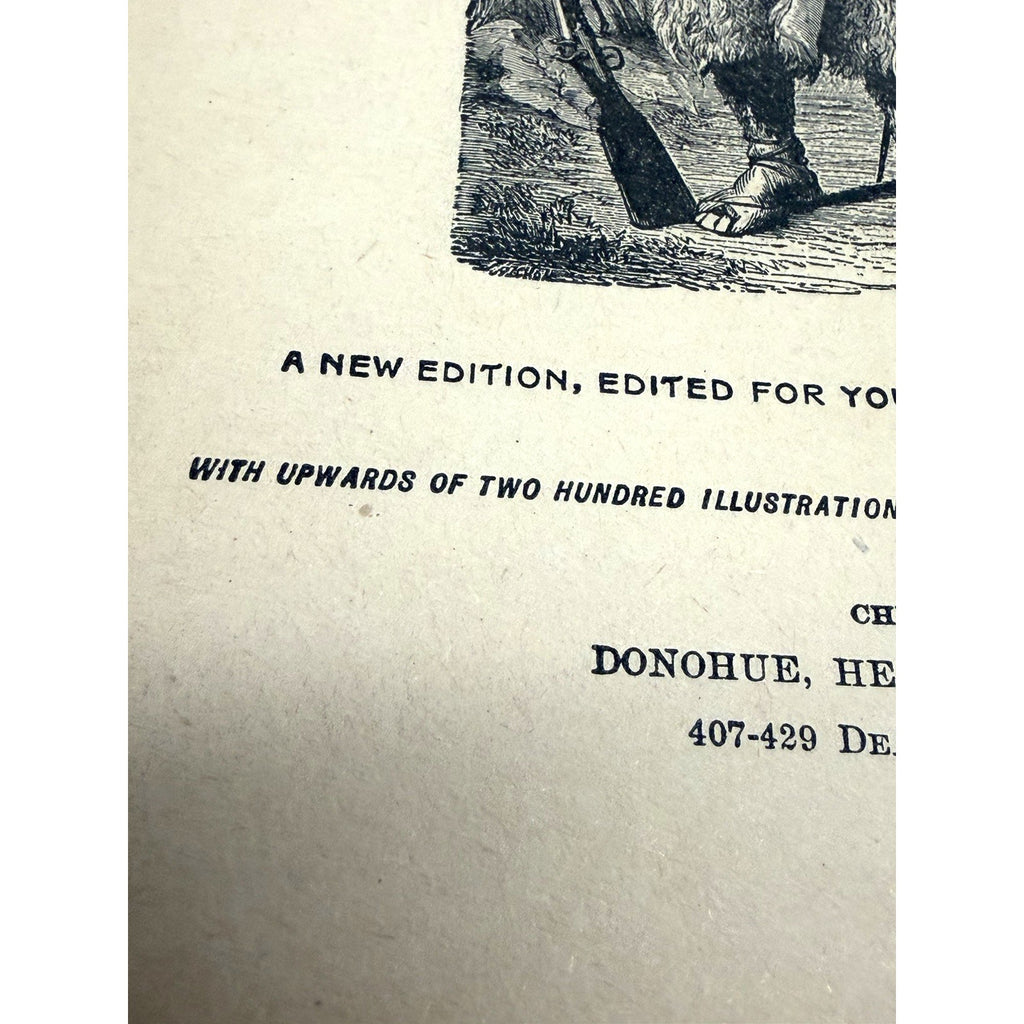 Vintage 1887 Book ROBINSON CRUSOE DE FOE ILLUSTRATED Worthington