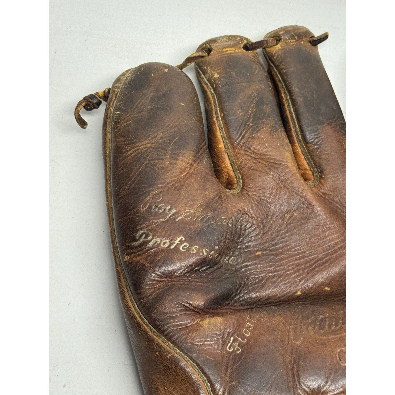 VINTAGE 1940's Rawlings G350 Kirby "Hig" Higbe Floating Heel Leather Glove LH