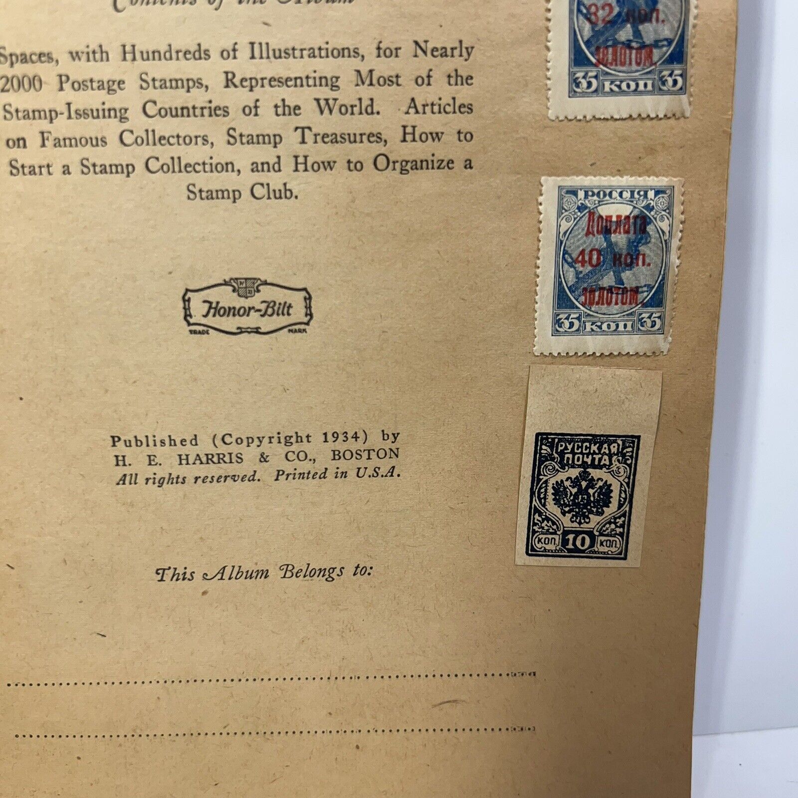 RARE VINTAGE PLANTERS PEANUTS MR. PEANUT POSTAGE STAMPS OF THE WORLD BOOK 1940S