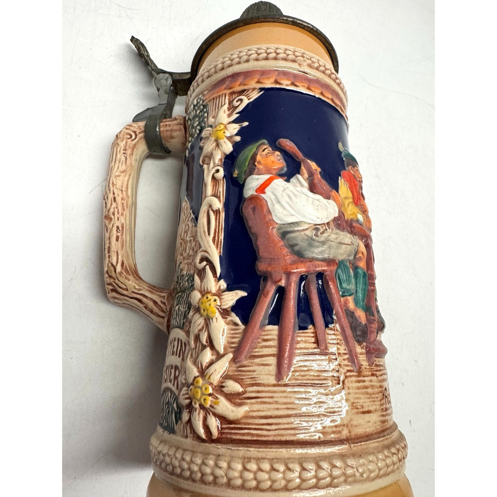 Vintage Gerz German Stein "Aufder Alm" "A.Madel Beim Bier, 1st Mein Plasier"