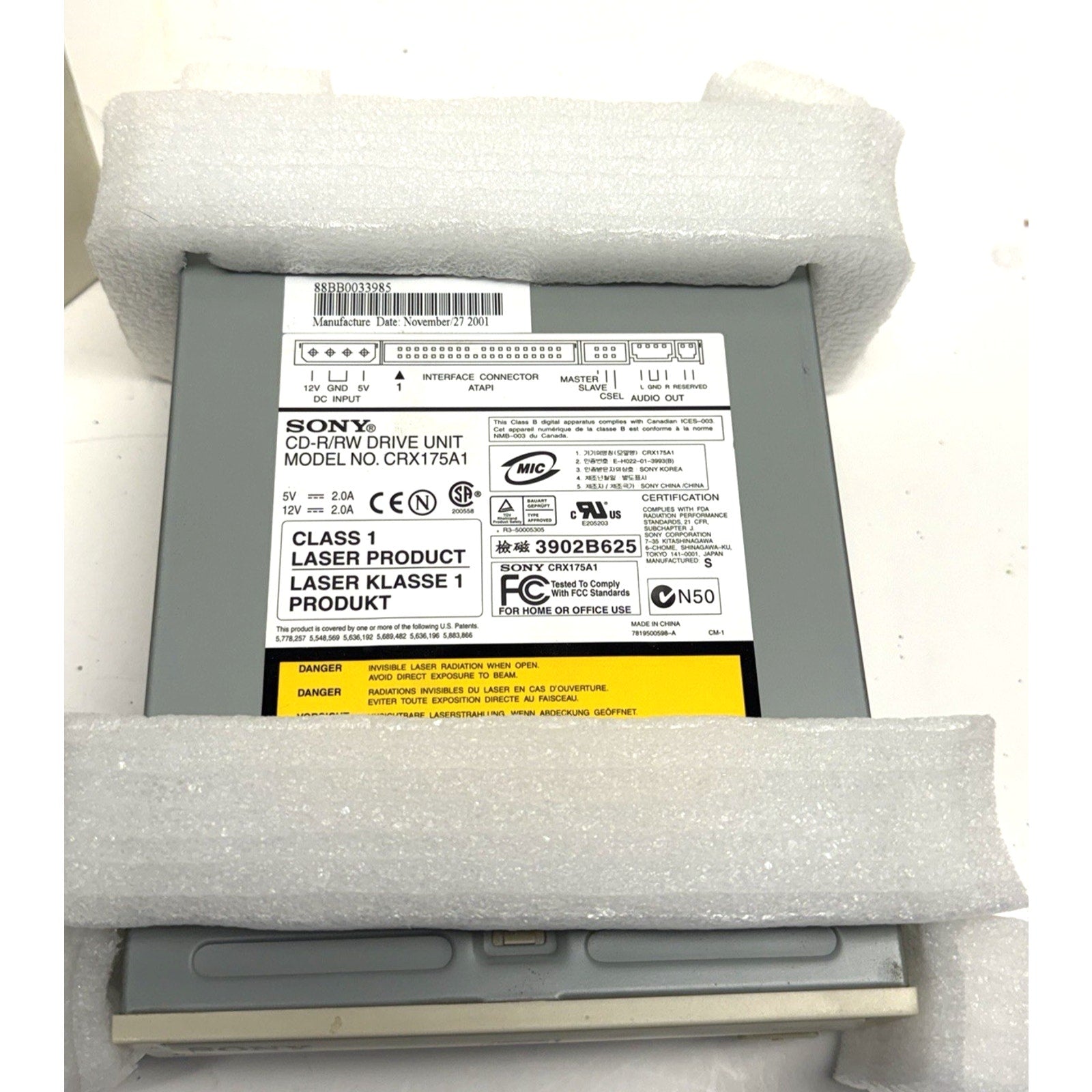 VINTAGE NOS Sony CRX175A1 CD-R/RW Drive Unit