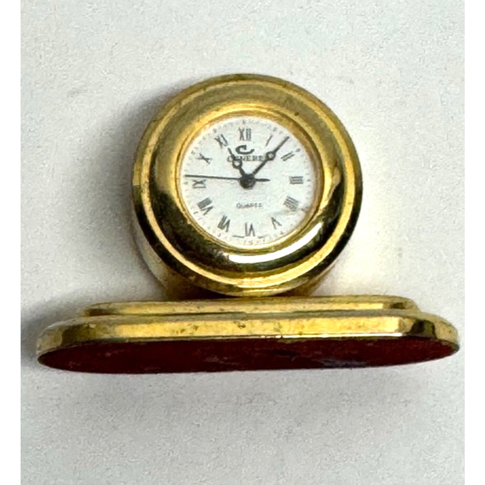 Vintage Cenere Miniature Brass Clock