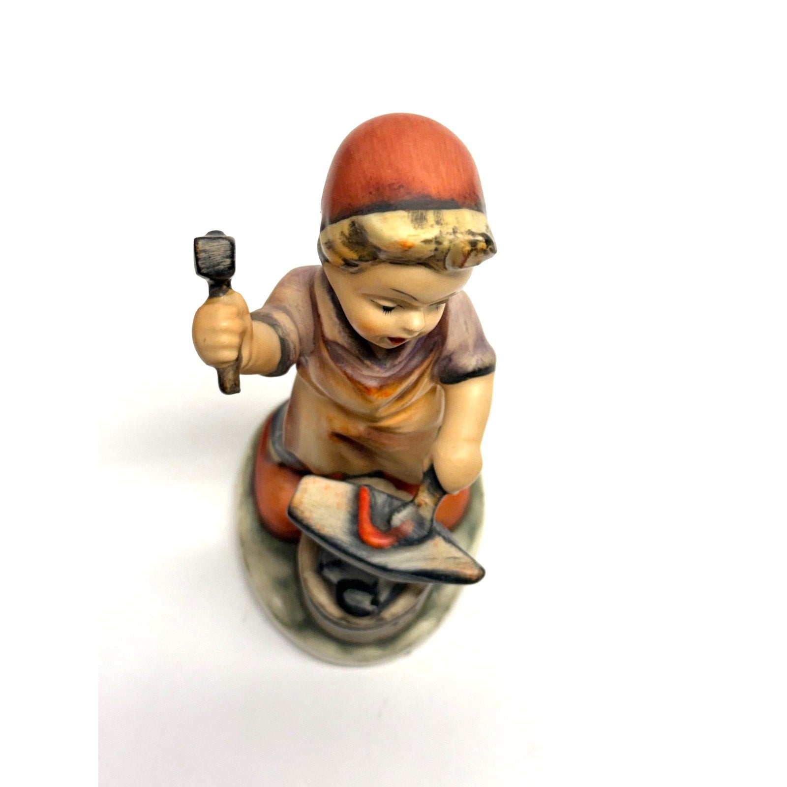 Vintage Friedel Bavaria Blacksmith Boy Figurine West Germany Hand Painted 6"