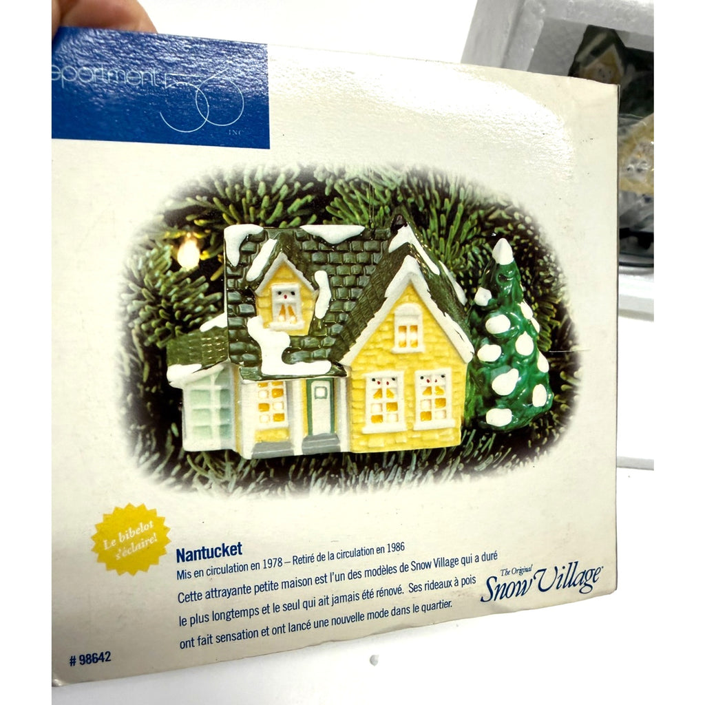 VTG Dept 56 Snow Village 98642 Nantucket Lighted Classic Christmas Ornament 1998