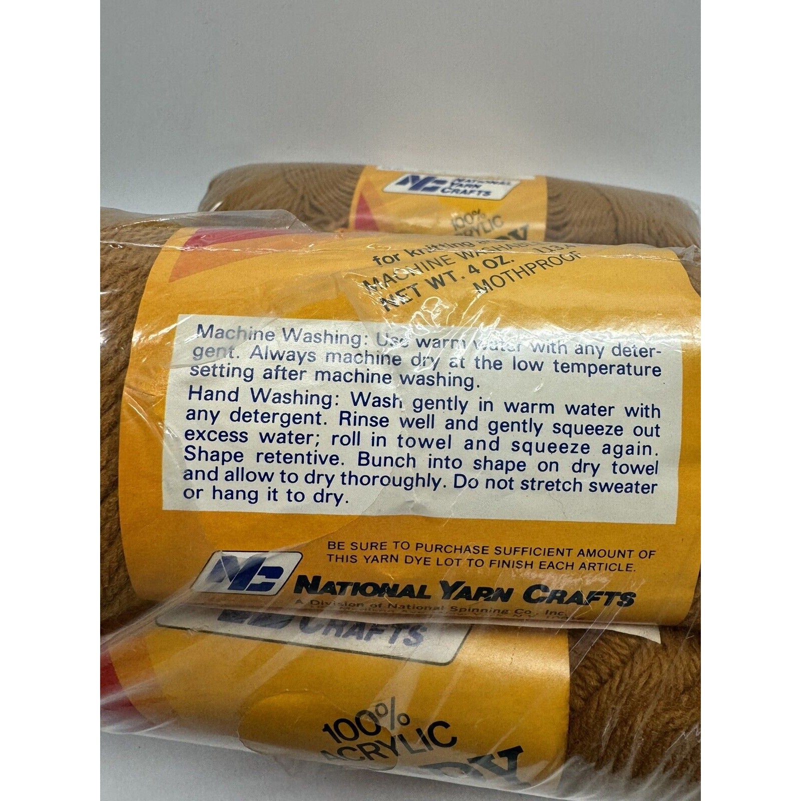 LOT OF 6 Vintage NOS NYC 100% Acrylic Rhapsody 4 Ply Knitting Worsted Weight
